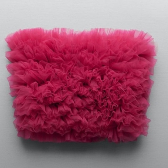 Zara Pink Ruffled Sleeveless Crop Top - Picture 2 of 3